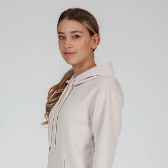 Lazy pants PREMIUM LUXE SUEDED SCUBA HOODIE IN BONE - Picture 7 of 8